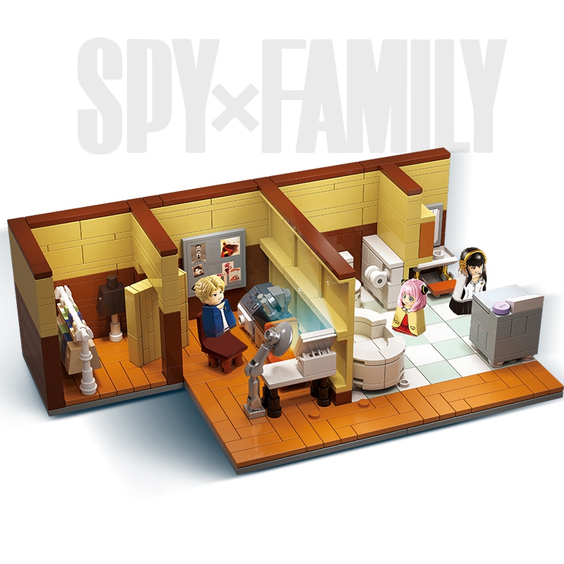 MOC Anime Spy X Family Figure Loid Anya Forger Action Model Kit Toilet secret room Blocks 1 - Spy X Family Plush